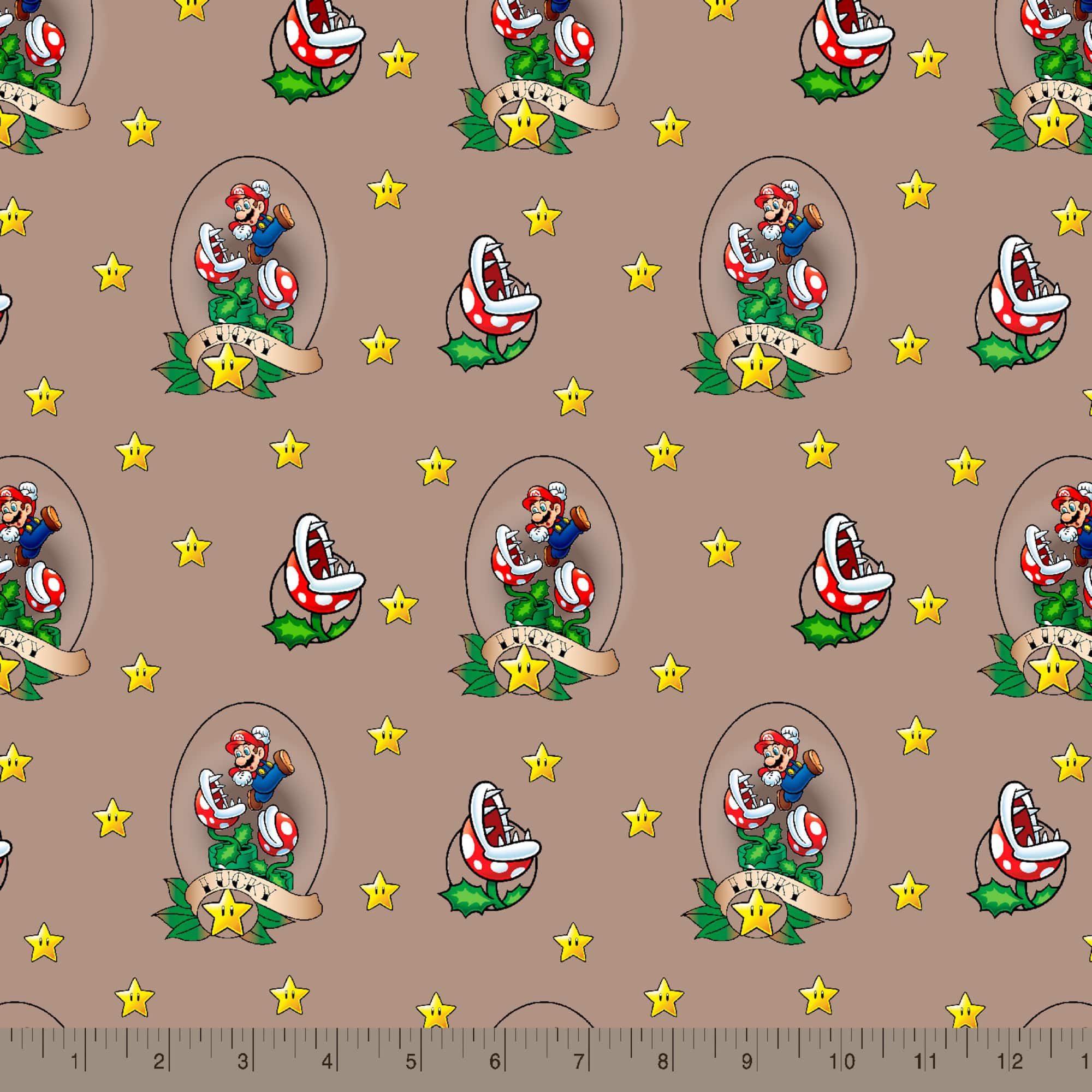 Nintendo® Super Mario Brown Lucky Mario Cotton Fabric
